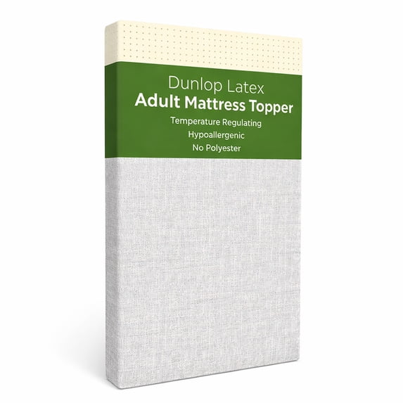 ORGANIC TEXTILES Organic Latex Mattress Topper, GOLS Certified - Heather Grey Cover, with Zipper - (2" Queen - Medium Firm)