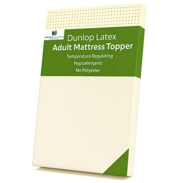OrganicTextiles 2" Organic Latex Mattress Topper, Organic Cotton Cover, with Zipper (Full, Medium)