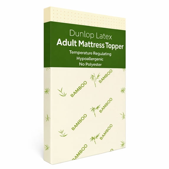 ORGANIC TEXTILES Organic Latex Mattress Topper, GOLS Certified - Bamboo Cover, No Zipper - (3" King - Firm)