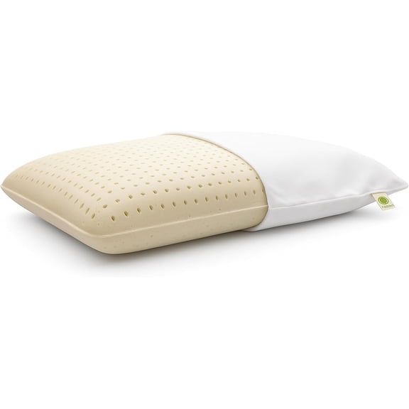 OrganicTextiles All Natural Low Profile Low Height Latex Pillow (Standard Size, Soft), with GOTS Certified Organic Cotton Covering