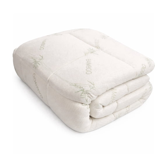 Organic Textiles Bamboo Mattress Pad with Down Alternative Filling, 350 Thread Count - (Full)