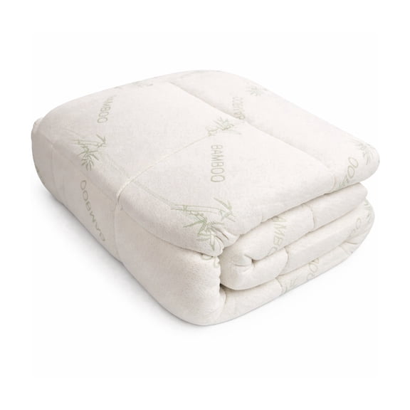 Organic Textiles Bamboo Mattress Pad with Down Alternative Filling, 350 Thread Count - (Full)