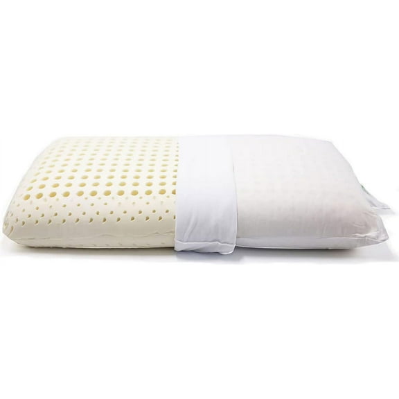 OrganicTextiles Organic Latex Pillow for, King Size [GOTS & GOLS Certified], with Cotton Cover, Safe, Dual-Zone, Firm with a Soft Center