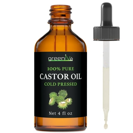 Organically Grown Castor Oil Pure Cold Pressed with Eyelash Applicator - Hexane Free