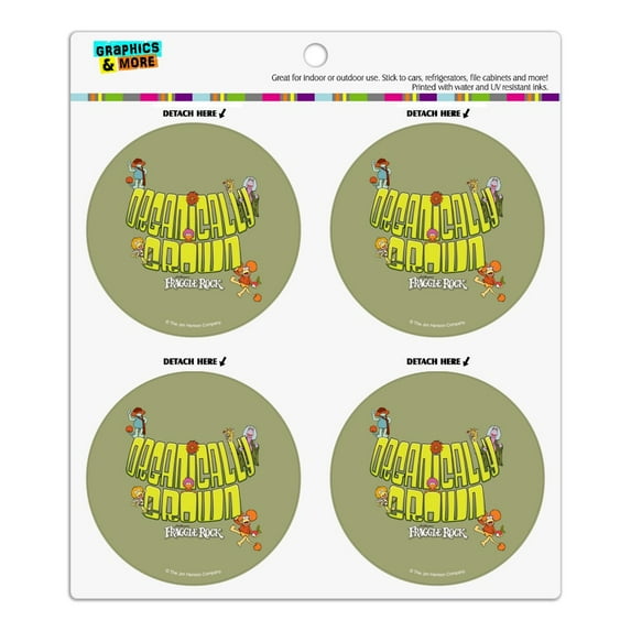 Organically Grown Fraggle Rock Refrigerator Fridge Locker Vinyl Circle Magnet Set