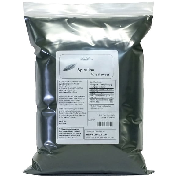 Organically Spirulina Powder Organically Grown 500g (1.1 LB) Bulk Pure Fresh