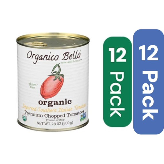 Organico Bello Organic Italian Chopped Canned Tomatoes - 28 oz (Pack of 12)