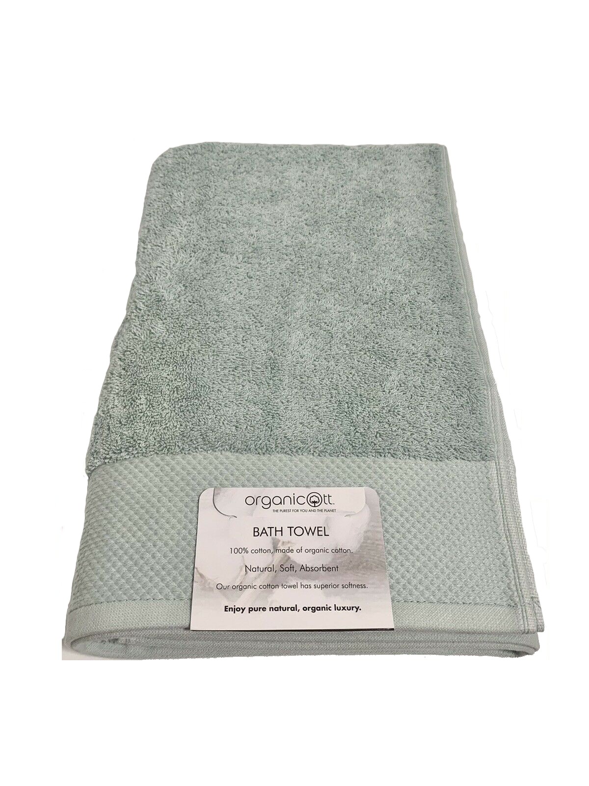 Organicott Organic Bath Towel Green 30 in x 58 in