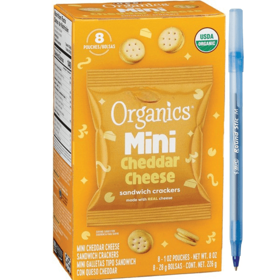 Organics Cheddar Cheese Mini Sandwich Crackers 8 x 1 oz