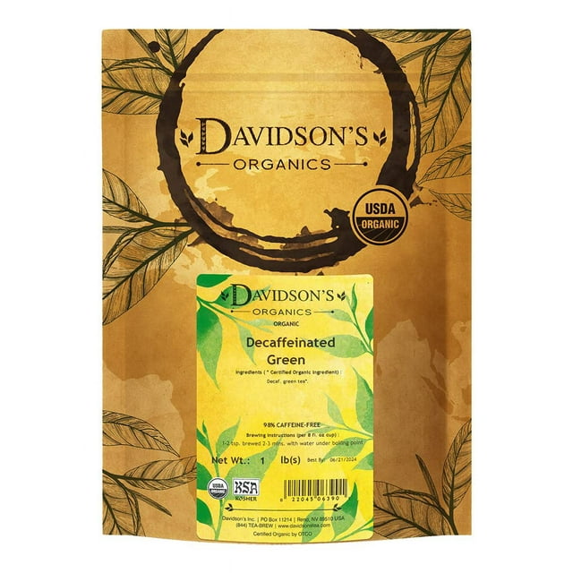 Organics, Decaffeinated Green, Loose Leaf Tea, 16Ounce Bag
