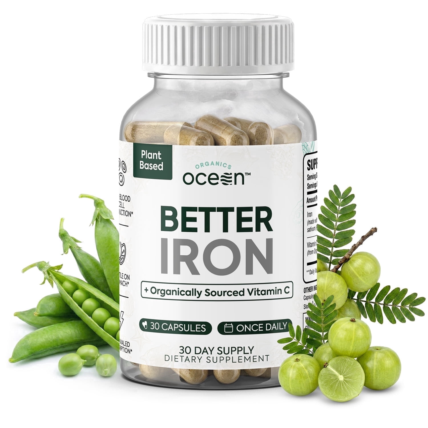 Organics Ocean Better Iron Supplement – Plant-Based Iron with