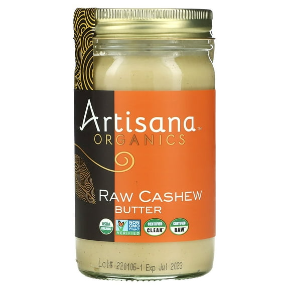 Organics Raw Cashew Butter, 14 oz (397 g), Artisana Pack Of 6