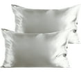 thumbnail image 1 of Organictune 12 Pack Silky Satin King Pillowcases for Hair and Skin, Super Soft and Cooling Pillow Cases with Envelope Closure, 20x36 Inches, Silver Gray, 1 of 5