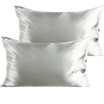 Organictune 12 Pack Silky Satin King Pillowcases for Hair and Skin, Super Soft and Cooling Pillow Cases with Envelope Closure, 20x36 Inches, Silver Gray