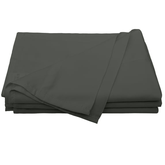 Organictune 1800 Count Luxury Microfiber Flat Sheet, Extra Soft and Cozy, Wrinkle, Fade, Stain Resistant Bed Top Sheet, Dark Gray, Twin, 66"x96", 6 Pack