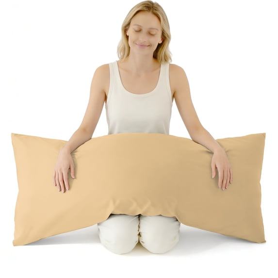 Ultra Soft Body Pillowcase, Khaki, 20x54 Inch, Brushed Microfiber with Envelope Closure, 1 Pack