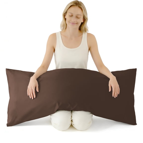 Ultra Soft Body Pillowcase, Dark Brown, 20x54 Inch, Brushed Microfiber with Envelope Closure, 1 Pack