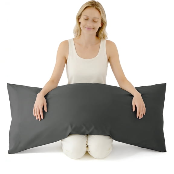 Ultra Soft Body Pillowcase, Dark Gray, 20x54 Inch, Brushed Microfiber with Envelope Closure, 1 Pack