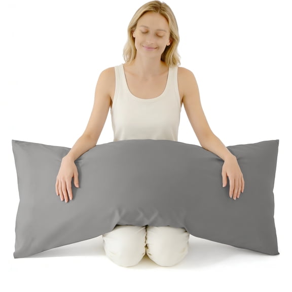 Ultra Soft Body Pillowcase, Smoky Gray, 20x54 Inch, Brushed Microfiber with Envelope Closure, 1 Pack