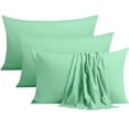 thumbnail image 1 of [Pillowcase]-Ultra Soft Brushed Microfiber Pillowcases Set, Cozy Machine Washable Bed Pillow Cases, Queen Size, Sea Green, 4 Piece, 1 of 5