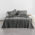 thumbnail image 1 of 3-Piece Ultra Soft Microfiber Bed Sheet Set, Luxury Cozy Machine Washable Fitted Sheet Set with Deep Pocket, Twin Size, Dark Gray, 1 of 5