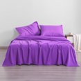 thumbnail image 1 of 3-Piece Ultra Soft Microfiber Bed Sheet Set, Luxury Cozy Machine Washable Fitted Sheet Set with Deep Pocket, Twin Size, Purple, 1 of 5