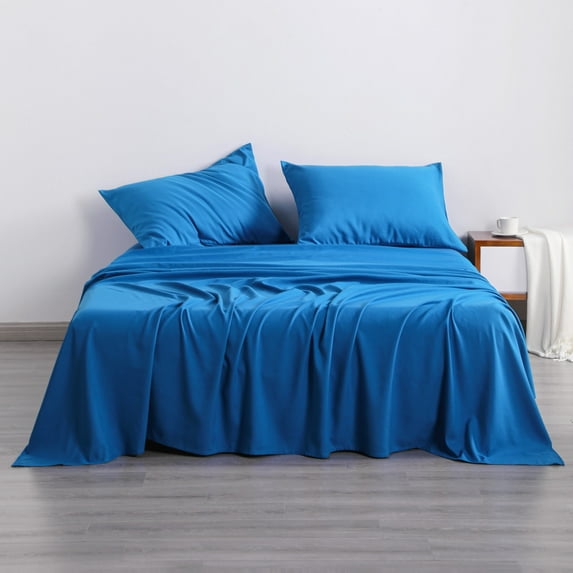 Organictune 1800 Super Soft and Cozy 100% Microfiber Bed Sheet Set, Hotel Luxury Wrinkle, Fade, Stain Resistant Fitted Sheet Set with Deep Pocket, Royal Blue, Twin Extra Long, 3 Piece