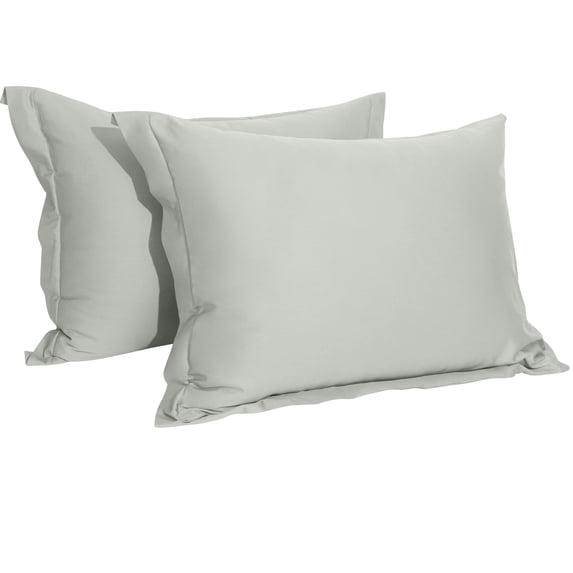 100% Egyptian Cotton Pillow Shams Set of 2, Luxury and Soft Bed Pillow Covers, King , 20x36 inches, Light Gray