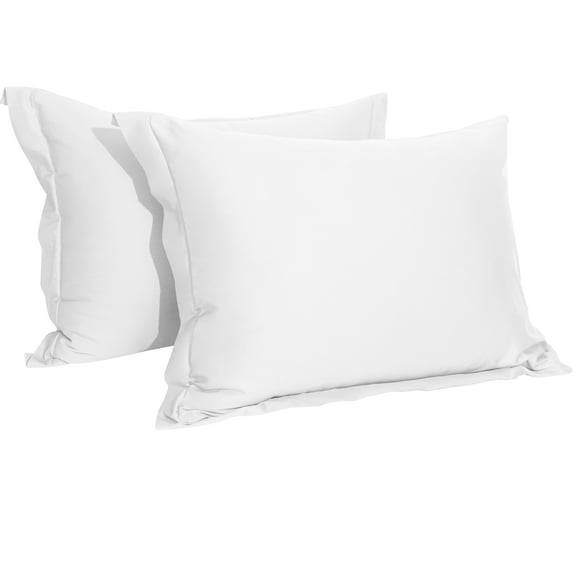 100% Egyptian Cotton Pillow Shams Set of 2, Luxury and Soft Bed Pillow Covers, Standard , 20x26 inches, White
