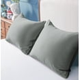 thumbnail image 1 of Organictune 2 Pack Silky Matte Satin Pillowcases with Zipper, Breathable and Cooling Pillow Cases for hair and skin, Dark Gray, Queen, 20" x 30", 1 of 5