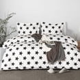 thumbnail image 1 of Organictune 3 Piece Microfiber Printed Duvet Cover Set, Ultra Soft and Breathable Comforter Cover Set with Hidden Zipper and Pillow Sham, Black Star Pattern, Queen, 1 of 5