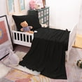 thumbnail image 1 of 3 Pieces Microfiber Toddler Bed Sheet Set, Easy care and Breathable Crib Bedding Set for Boys and Girls, Black, Include Crib Fitted Sheet, Flat Sheet, Envelope Pillowcase, 1 of 5