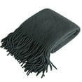 thumbnail image 1 of Organictune All Season Knitted Acrylic Throw Blanket, Warm and Lightweight Decorative Blanket for Couch, Sofa, Bed, Reversible, 51" x 67 " with 7" tassels, Gray Striped, 1 of 5
