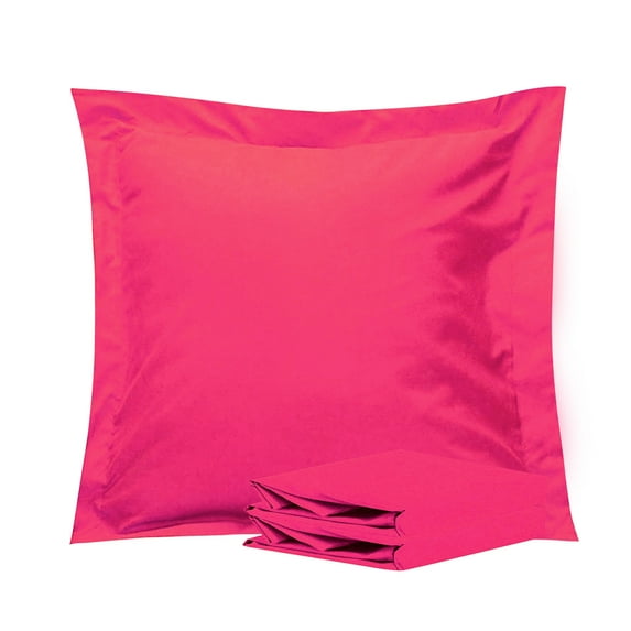 Organictune Brushed Microfiber Euro Pillow Shams Set of 2, 26 x 26 Soft and Breathable Square Pillow Cases, Magenta, 26"×26"
