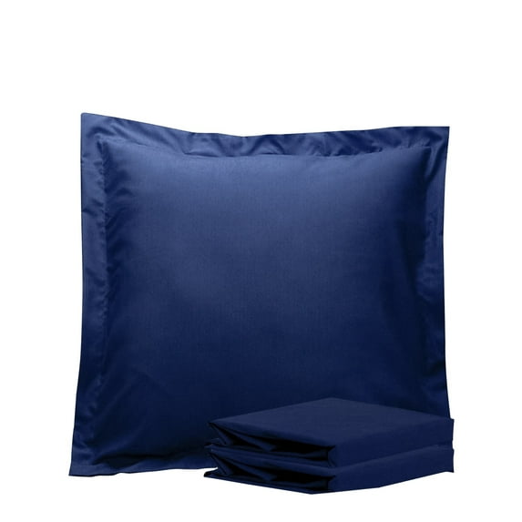 Organictune Brushed Microfiber Euro Pillow Shams Set of 2, 26 x 26 Soft and Breathable Square Pillow Cases, Navy Blue, 26"×26"
