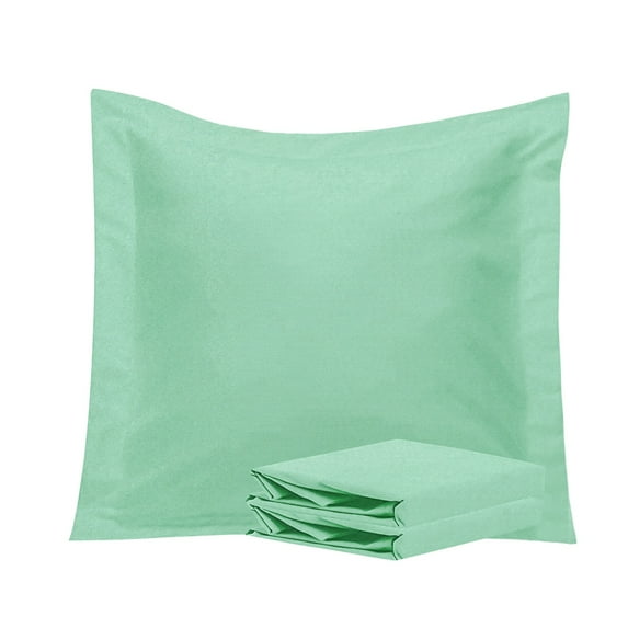 Organictune Brushed Microfiber Euro Pillow Shams Set of 2, 26 x 26 Soft and Breathable Square Pillow Cases, Sea Green, 26"×26"