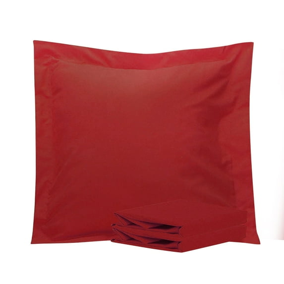 Organictune Brushed Microfiber Euro Pillow Shams Set of 2, 26 x 26 Soft and Breathable Square Pillow Cases, Wine Red, 26"×26"