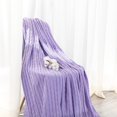 thumbnail image 1 of Organictune Cotton Cable Knitted Throw Blanket, Lightweight and Breathable Soft Blanket for Sofa and Bed, 51" x 67", Purple, 1 of 5