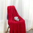 thumbnail image 1 of Organictune Cotton Cable Knitted Throw Blanket, Lightweight and Breathable Soft Blanket for Sofa and Bed, 51" x 67", Red, 1 of 5