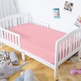 thumbnail image 1 of Microfiber Easy Care Fitted Crib Sheet, Ultra Soft and Cozy Toddler Sheet for Baby Boys and Girls, Pink, 28" x 52", 1 of 5