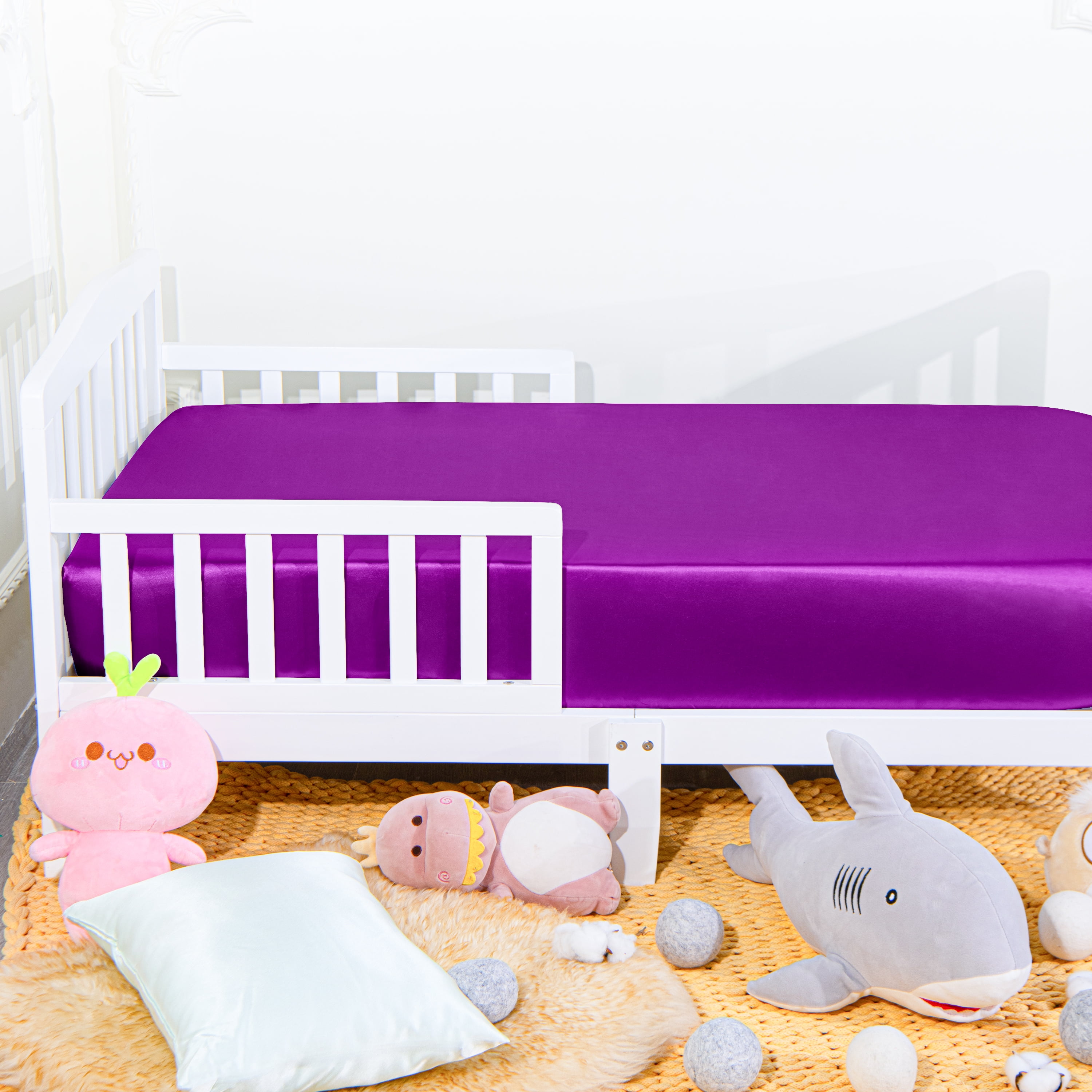 Organictune Silky Satin Fitted Crib Sheet, Super Soft and Comfortable Crib Sheet for Standard