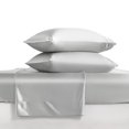 thumbnail image 1 of Luxury Satin Twin-XL Sheet Set, Silver Gray 3-Piece, Silky Deep Pocket Fitted Sheet for Hair and Skin, 1 of 8