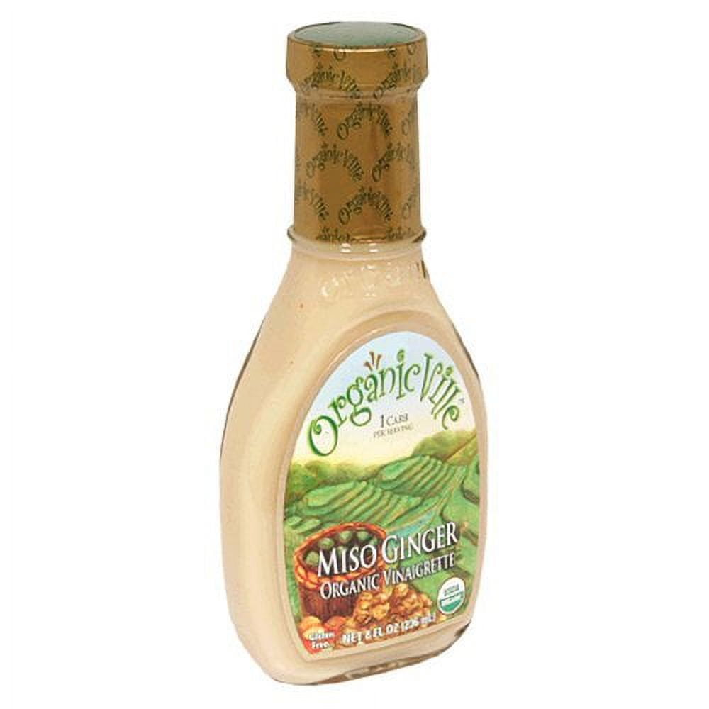 Organicville Miso Ginger Salad Dressing, Case of Six 8Ounce Bottles