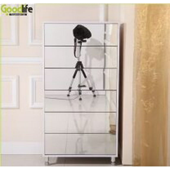 Organiedlife Shoe Storage Cabinet for Entryway with 6 Flip Drawers&Mirror, Wood Shoe Storage Organizer for Closet, Apartment, and Corridor (Mirror Cabinet)