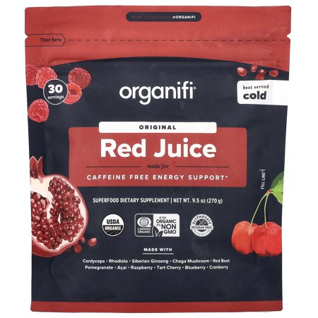 Organifi - Red Juice Acai & Cordyceps Infused Gently Dried Superfood Powder - 9.5 oz.