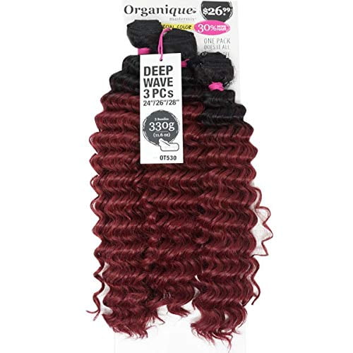 Organique Mastermix DEEP Wave 3PCS 24"/26"/28" (1B Off Black) - Shake-N-Go Synthetic Weave