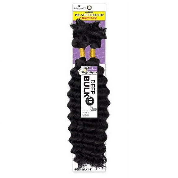 Shake-N-Go Organique Human Hair Mastermix Deep Bulk / 1 - Jet Black / 18" Crochet Braids