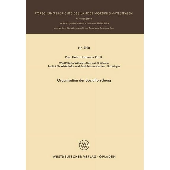 Organisation Der Sozialforschung, (Paperback)