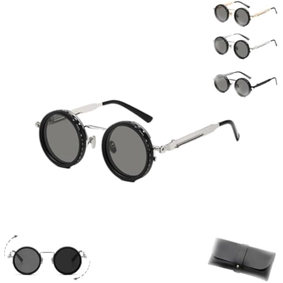 Organismt Glasses, Organismt Rotate Adjustable Tint Rounded Polarized Lenses Sunglasses, Nd Filter Lens For Driving/Fishing