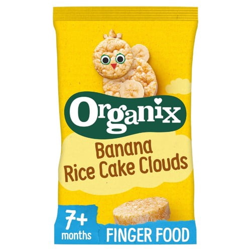Organix Banana Rice Cake Clouds Organic Baby Snacks 7 months+ 40g, British Import (Pack of 3)